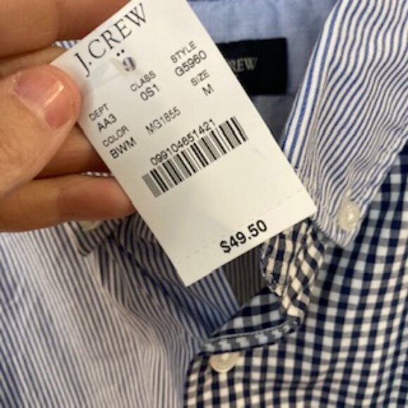 . NWT J. Crew Slim Multi Print Striped Checkered Short Sleeve Button Down Shirt - Picture 8 of 8